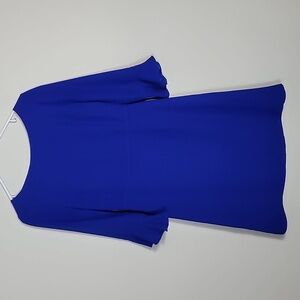 Banana Republic Boat Neck Cocktail Dress Size 0/XS Blue Flutter Sleeve Classic